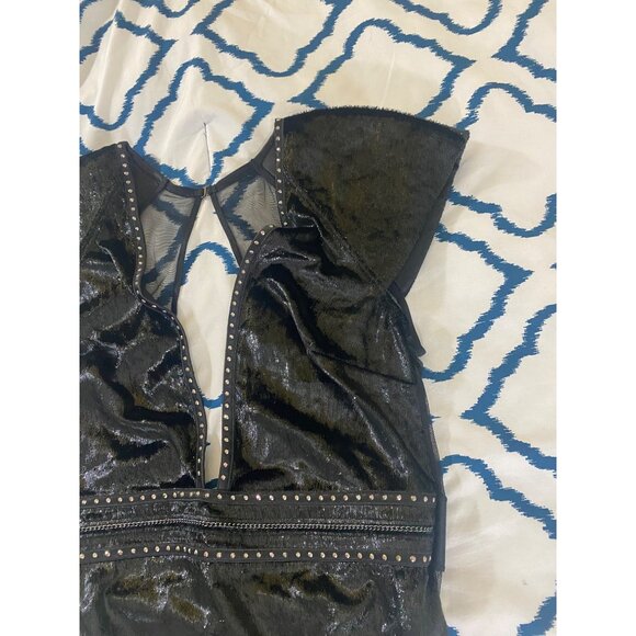 Victoria Secret Women's Black Deep V Plunge Velvet Body Suit - Medium - Picture 3 of 13